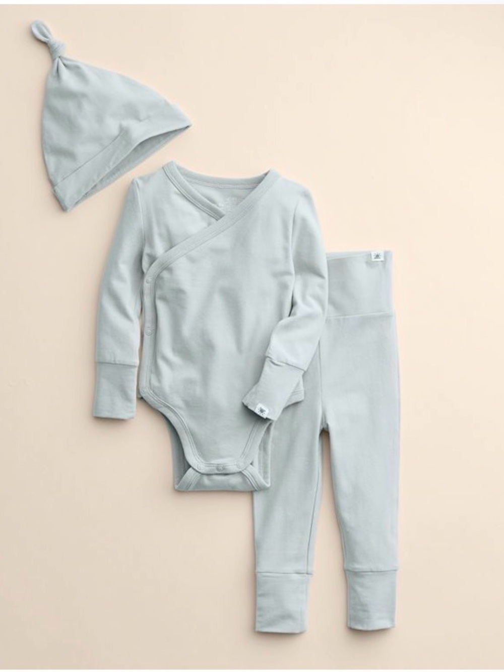LC Lauren Conrad Pale Blue Baby Bodysuit Set with Hat & Pants